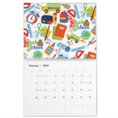 Levendig  Terug naar School Pattern Kalender (Feb 2026)