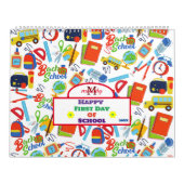 Levendig Terug naar School Pattern Kalender (Hoes)