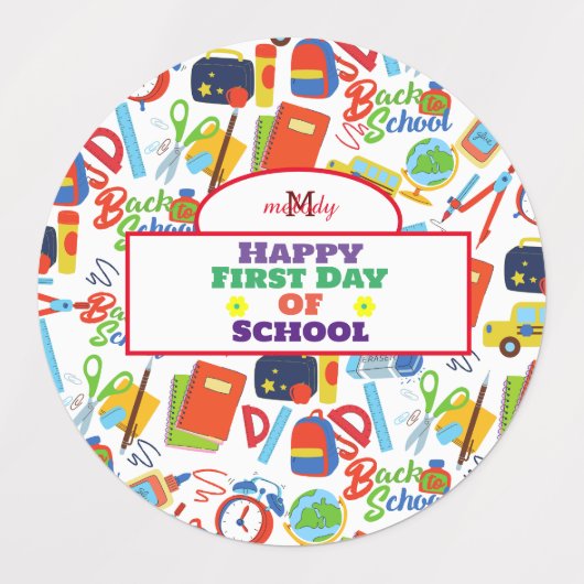 Levendig  Terug naar School Pattern Labels (Design 2)