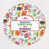 Levendig  Terug naar School Pattern Labels (Design 1)