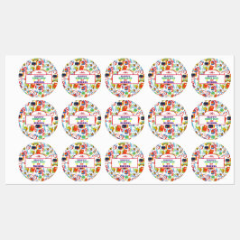 Levendig  Terug naar School Pattern Labels