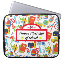 Levendig  Terug naar School Pattern Laptop Sleeve