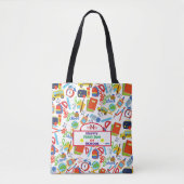 Levendig  Terug naar School Pattern Tote Bag (Voorkant)