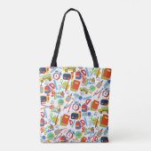 Levendig  Terug naar School Pattern Tote Bag (Achterkant)