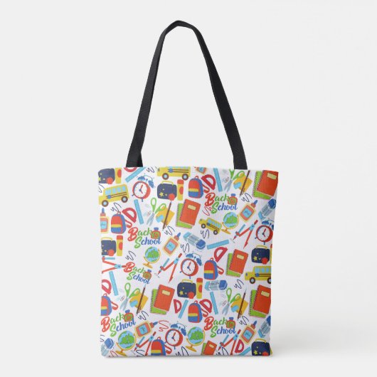 Levendig  Terug naar School Pattern Tote Bag (Achterkant)