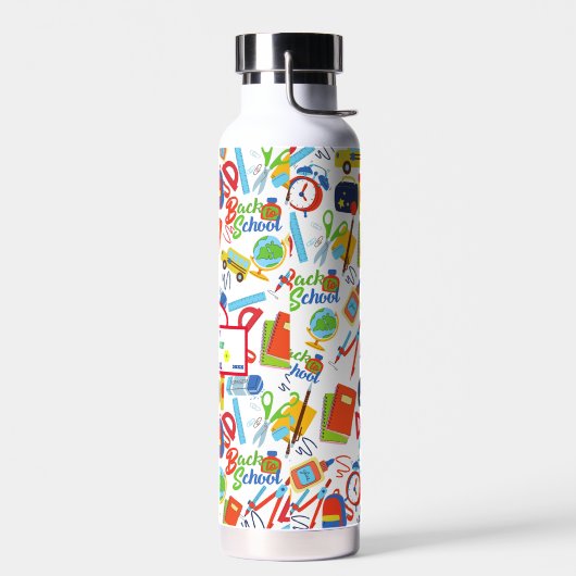 Levendig  Terug naar School Pattern Waterfles (Links)