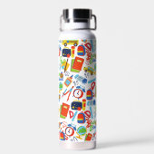 Levendig  Terug naar School Pattern Waterfles (Achterkant)