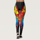 Levendig Tijger Glas in lood Leggings (Achterkant)