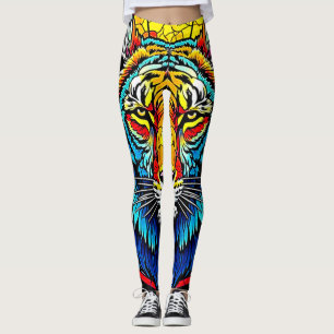 Levendig Tijger Glas in lood Leggings