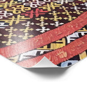 Levendig traditioneel textielpatroon foto afdruk (Hoek)
