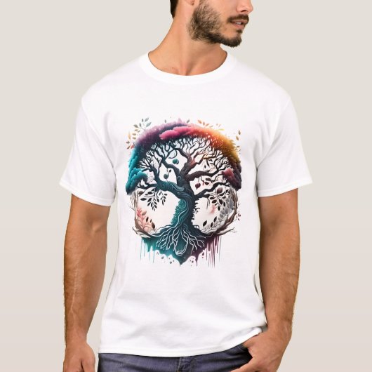 Levendig Tree Spectrum T-shirt ontwerp (Voorkant)