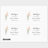 Levendig Trendy Pink Waterverf Wildflower Wedding Rechthoekige Sticker (Vel)