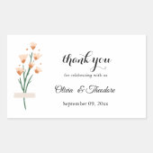 Levendig Trendy Pink Waterverf Wildflower Wedding Rechthoekige Sticker (Voorkant)