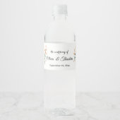 Levendig Trendy Pink Waterverf Wildflower Wedding Waterfles Etiket (Voorkant)