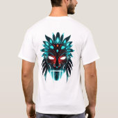 Levendig Tribal Face Holografisch T-shirt (Achterkant)