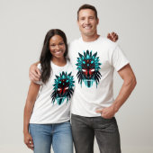 Levendig Tribal Face Holografisch T-shirt (Unisex)