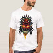 Levendig Tribal Mask Alien Flare T-shirt (Voorkant)