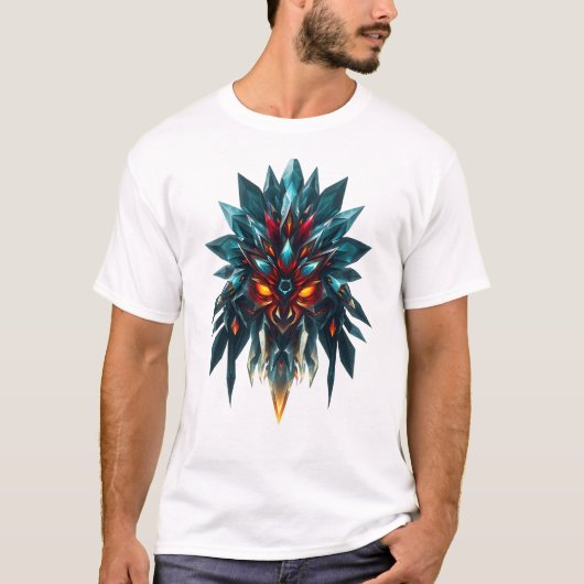 Levendig Tribal Mask Art T-shirt (Voorkant)