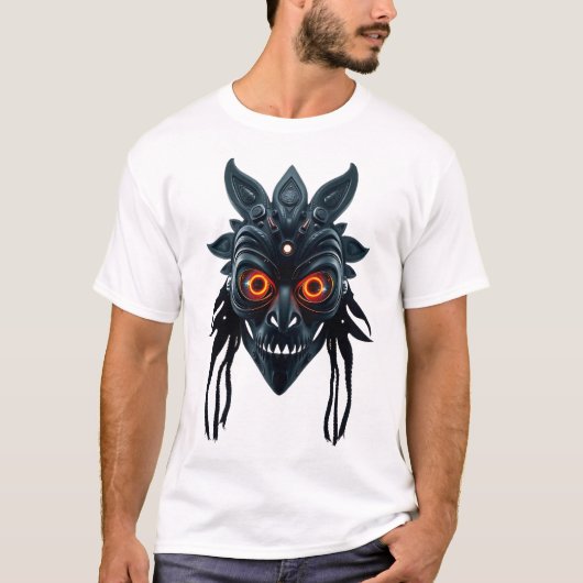 Levendig Tribal Mask Wormhole Eyes T-shirt (Voorkant)
