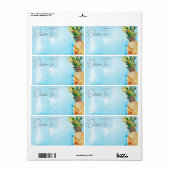 Levendig tropisch ananasenvelopadres etiket (Full Sheet)