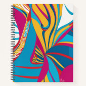 Levendig Tropisch Batik Fusie Abstract Blad Notitieboek (Voorkant)