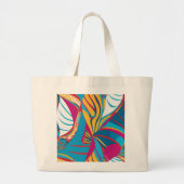 Levendig Tropisch Batik Fusion Abstract Blad Grote Tote Bag (Voorkant)