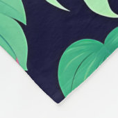 Levendig Tropisch Blad Neon Patroon Fleece Deken (Hoek)