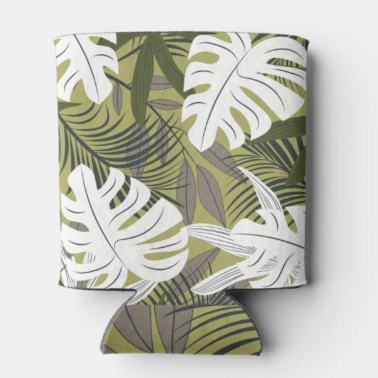Levendig tropisch blad patroon blikjeskoeler (Achterkant)