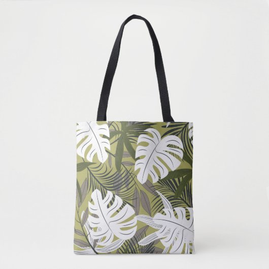 Levendig tropisch blad patroon tote bag (Voorkant)