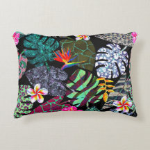 Levendig Tropisch Bladeren en Bloemen Patroon