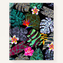 Levendig Tropisch Bladeren en Bloemen Patroon