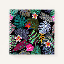Levendig Tropisch Bladeren en Bloemen Patroon