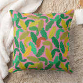 Levendig Tropisch Bladkussen Helder Roze Rug Kussen (Deken)