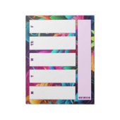 Levendig Tropisch Bloemen Wekelijkse Kalender Noti Notitieblok (Linkerzijde)