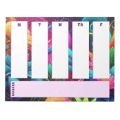 Levendig Tropisch Bloemen Wekelijkse Kalender Noti Notitieblok (Voorkant)