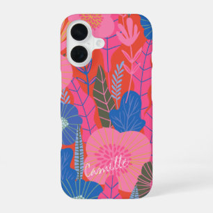 Levendig Tropisch Bloemend Jungle Rood Persoonlijk iPhone 16 Hoesje
