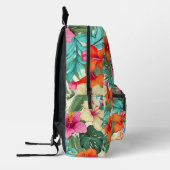 Levendig tropisch bloemenpatroon bedrukte rugzak (Links)
