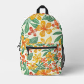 Levendig tropisch bloemenpatroon bedrukte rugzak (Voorkant)