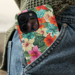 Levendig tropisch bloemenpatroon iPhone 16 hoesje