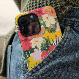 Levendig tropisch bloemenpatroon iPhone 16 hoesje