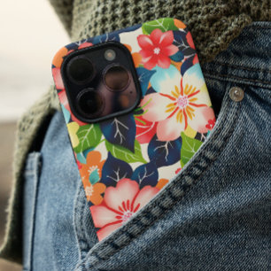 Levendig tropisch bloemenpatroon iPhone 16 hoesje