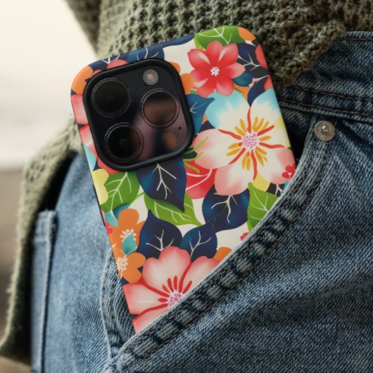 Levendig tropisch bloemenpatroon Case-Mate iPhone case