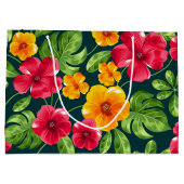 Levendig tropisch bloemenpatroon groot cadeauzakje (Achterkant)