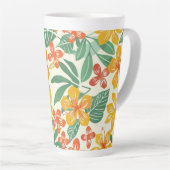 Levendig tropisch bloemenpatroon latte mok (Rechterhoek)