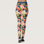 Levendig tropisch bloemenpatroon leggings (Achterkant)
