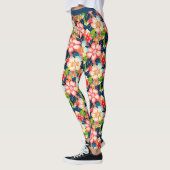 Levendig tropisch bloemenpatroon leggings (Links)