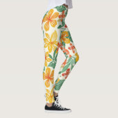 Levendig tropisch bloemenpatroon leggings (Rechts)
