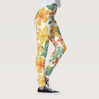 Levendig tropisch bloemenpatroon leggings