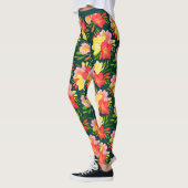 Levendig tropisch bloemenpatroon leggings (Links)