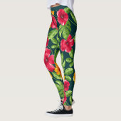 Levendig tropisch bloemenpatroon leggings (Links)